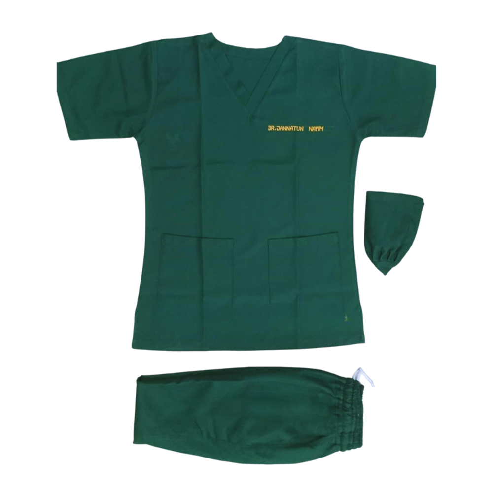 Cotton Apron for Students And Doctors - Dark Green - Apron 202411