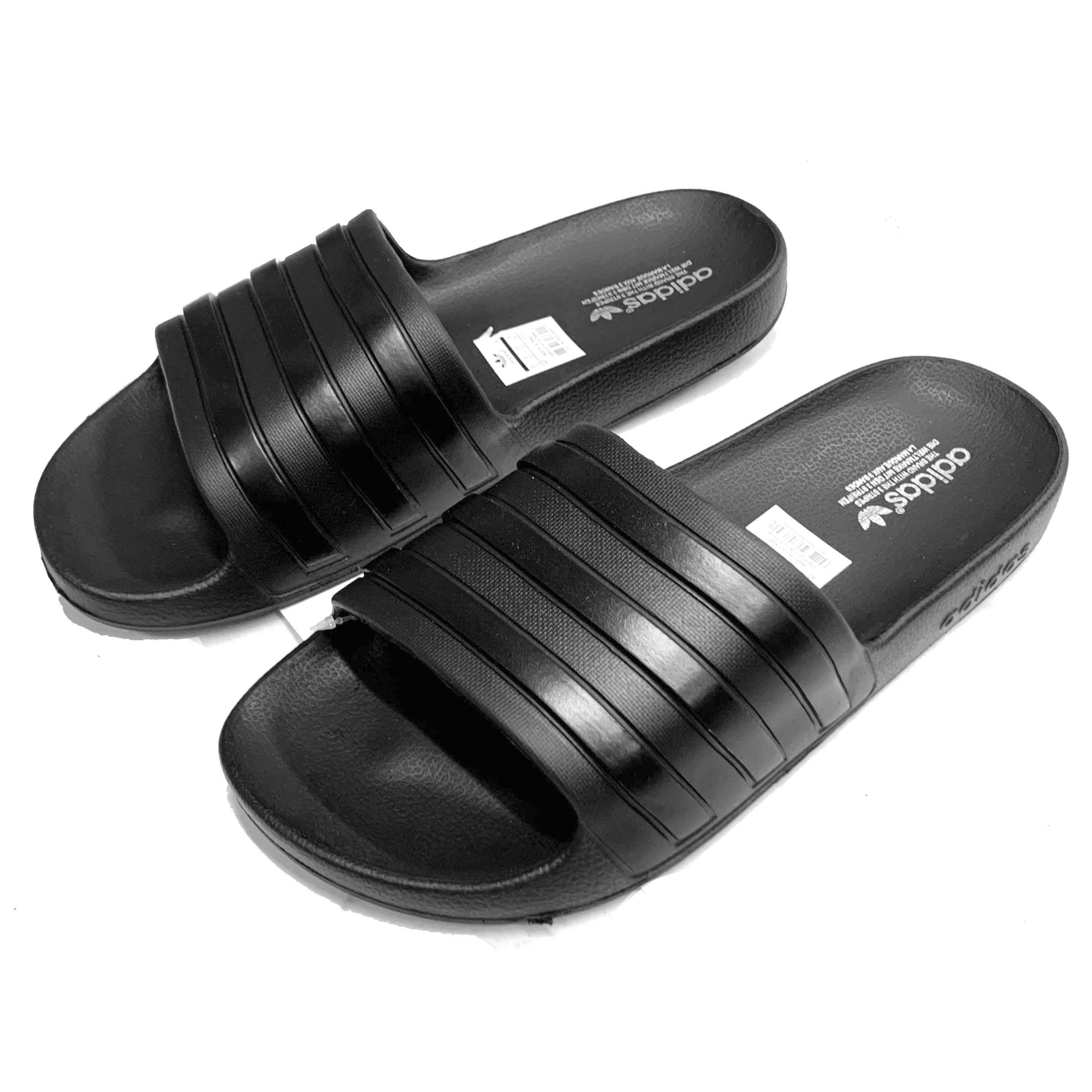 Adidas Aqua PU Leather Slide Slipper For Men - Black - SL 722
