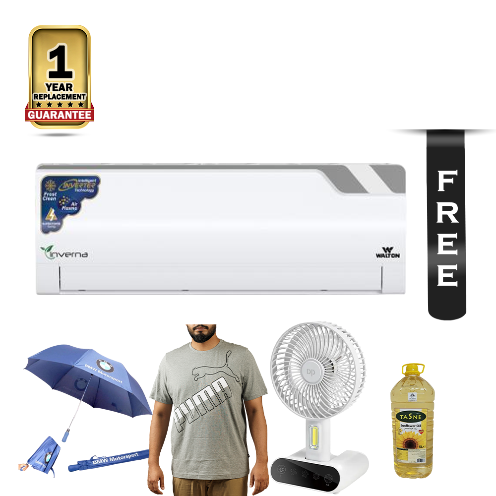 Buy WALTON WSI-INVERNA (SUPERSAVER)-12F PLASMA Inverter Split Air Conditioner - 1 Ton And Get 4 Items Free