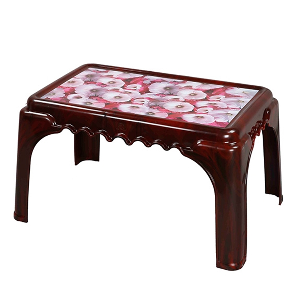 RFL Plastic Classic Printed Center Table - Cherry Rose Wood - 76772