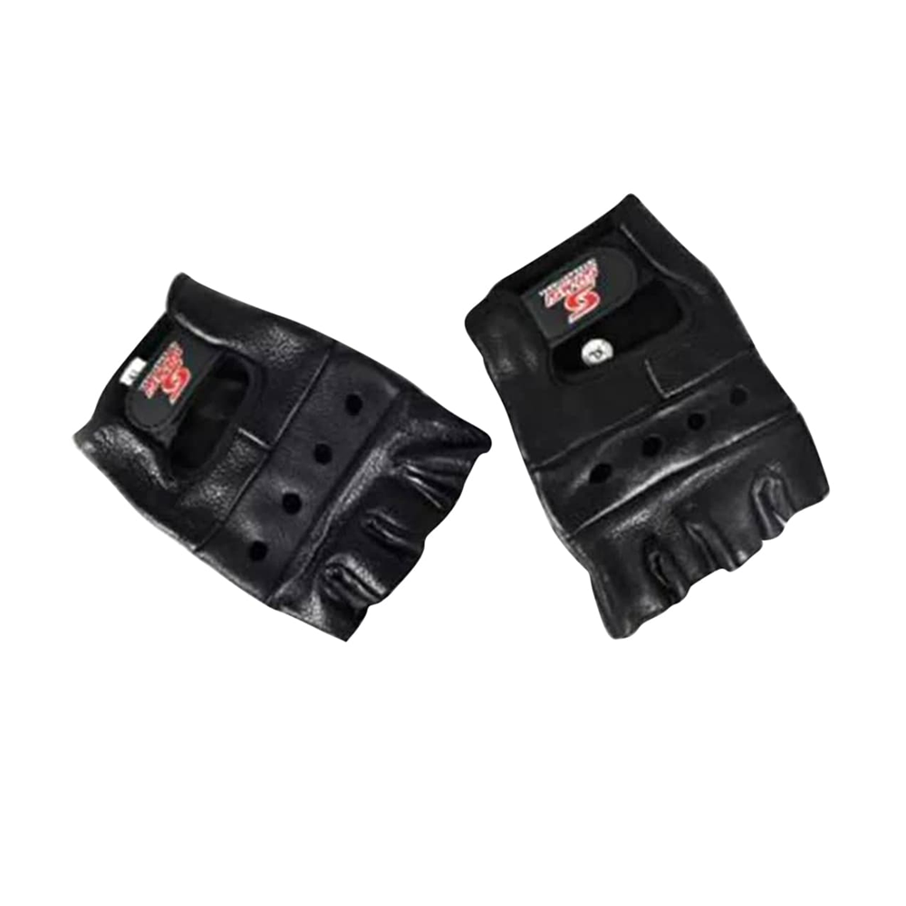 Leather Gym Gloves for Men - Black
