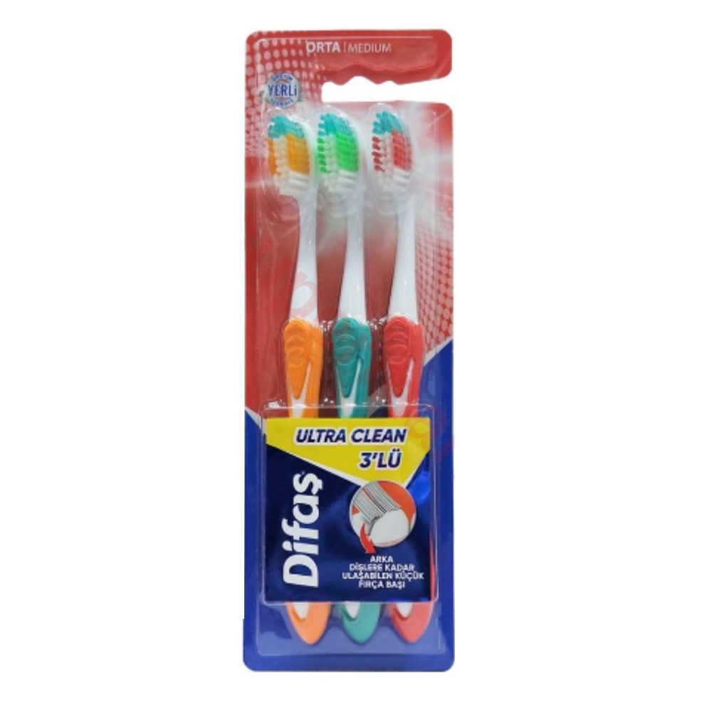 Difas Ultra Clean Duo Toothbrush - 2pcs - Multicolor