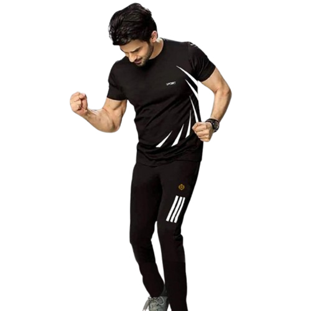 PP Jersey Trouser Full Track Suit For Men - Black - TF-94