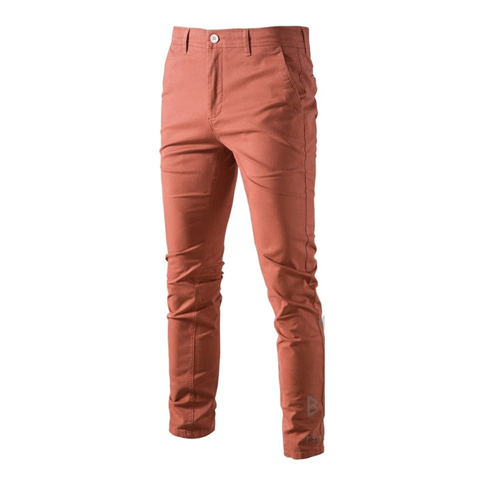 Stretch Cotton Twill Gabardine Pant For Men - Coral - BRTP-55