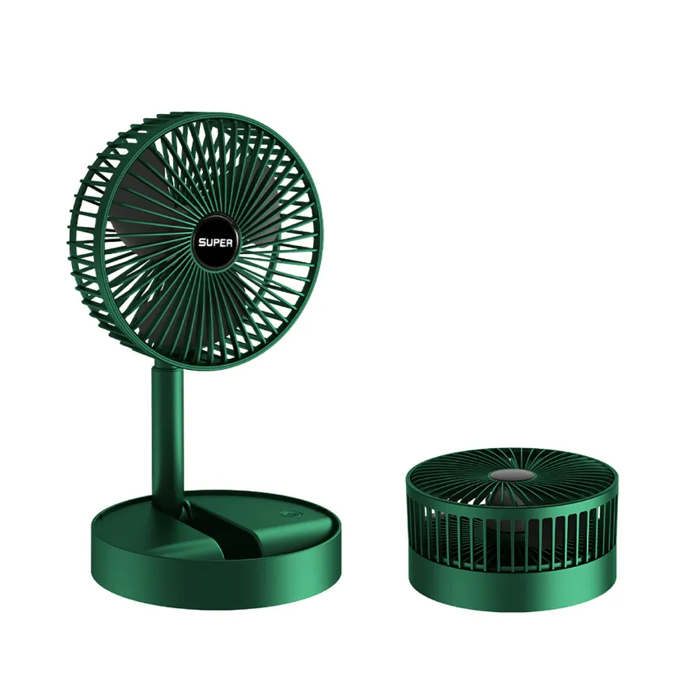 Rechargeable Adjustable USB Mini Desk Fan - Green