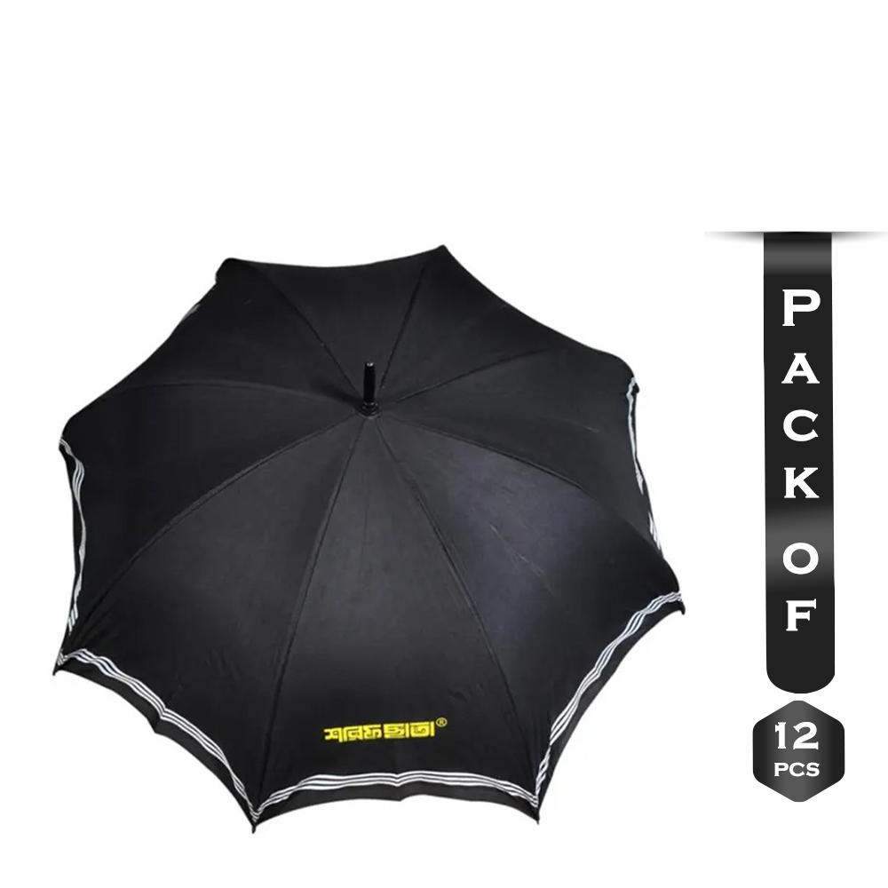 Pack of 12 Pcs Sharif Umbrella - Black