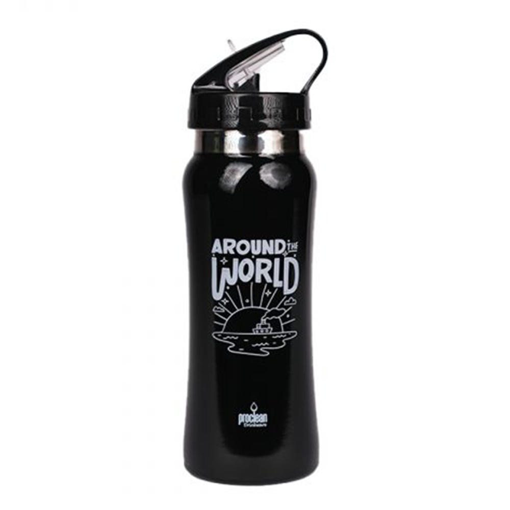 Proclean Sunshine SS Thermos Water Bottle - 1000ml - Black - WB-1671