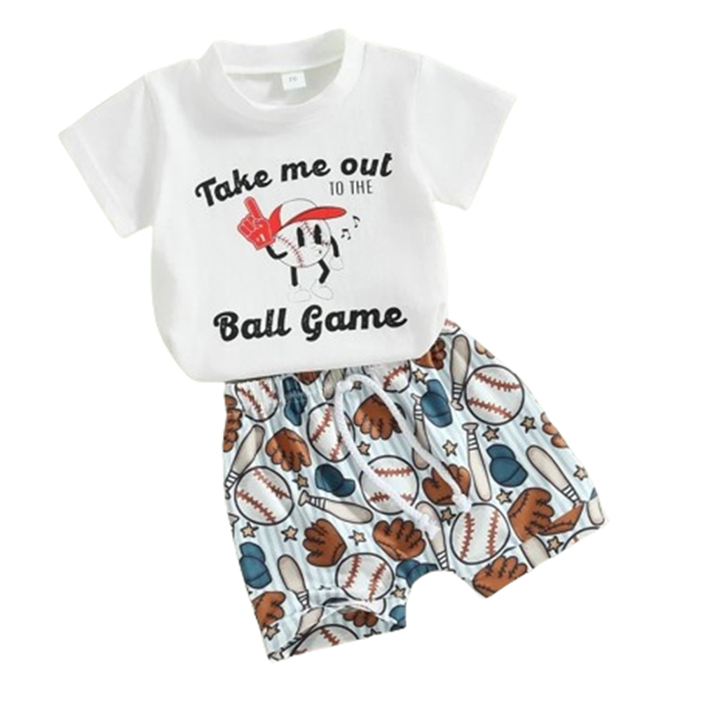 Cotton T-Shirt and Half Pant Set For Kids - Multicolor - BM-96