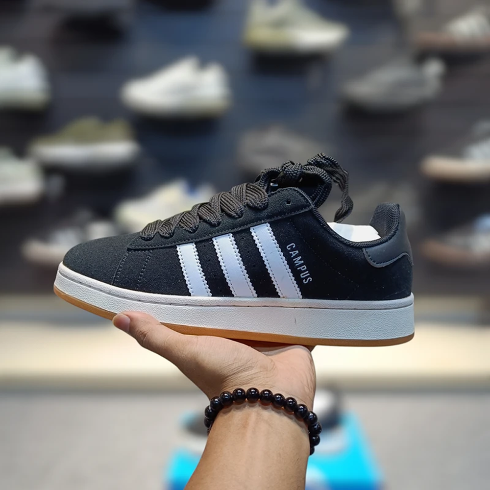 Campus Suede Leather Sneakers for Men - Black