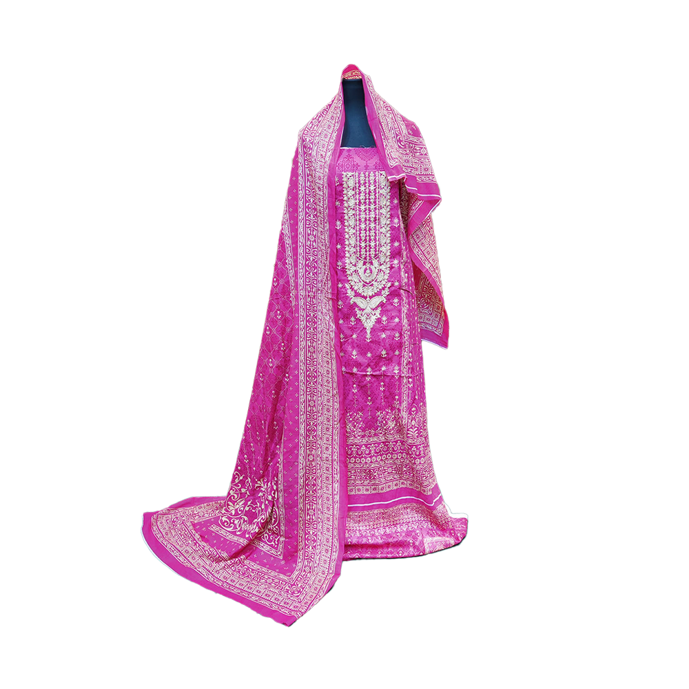 Proud PL-SL00025 Unstiched Cotton Digital Print Lawn Salwar Kameez For Women - Light Pink