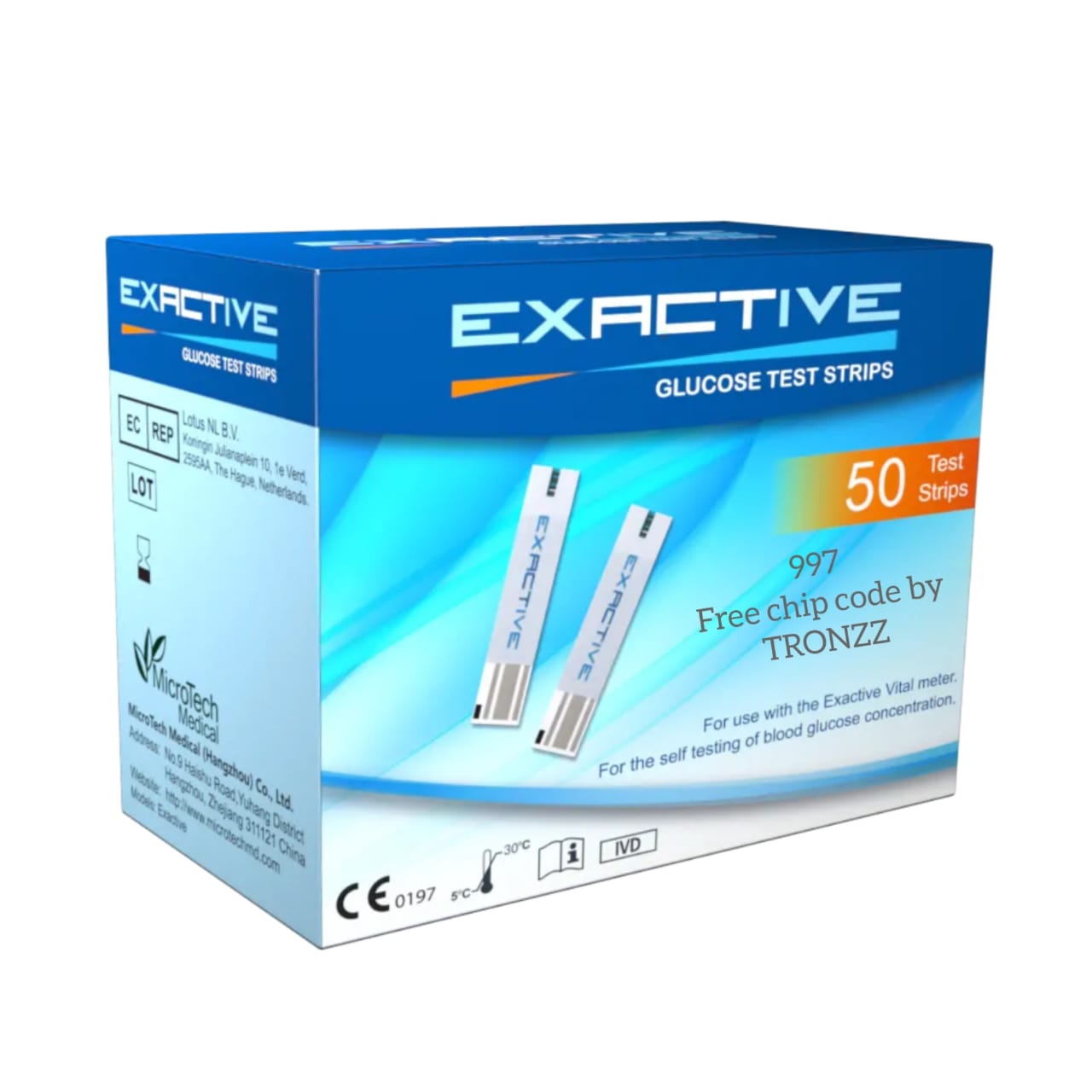 USA Exactive Vital 50 Pcs Test Strips + Free 997 Chip Code | Long Expiry