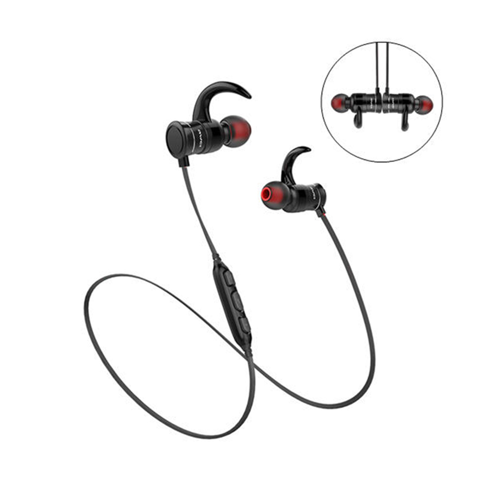 Awei AK5 Magnetic Control Bluetooth Wireless Earphone - Black