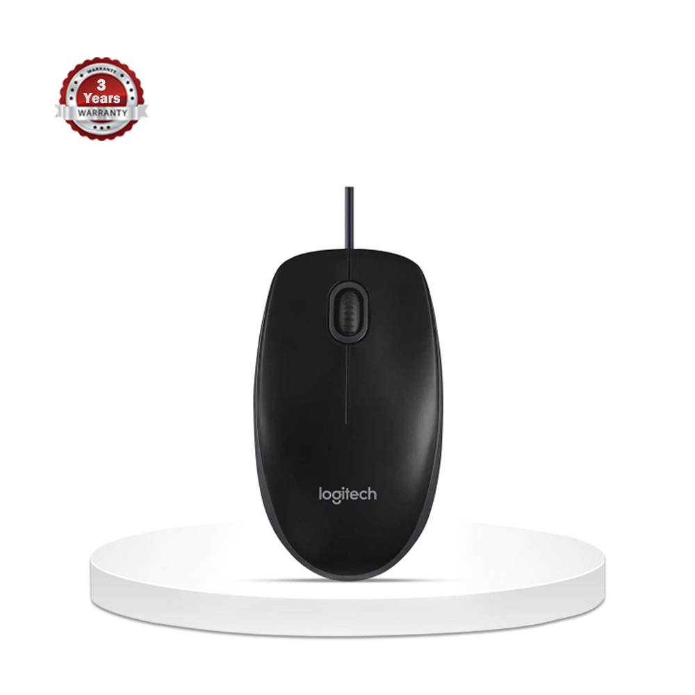 Logitech 3Y-B100 Optical USB Mouse - Black