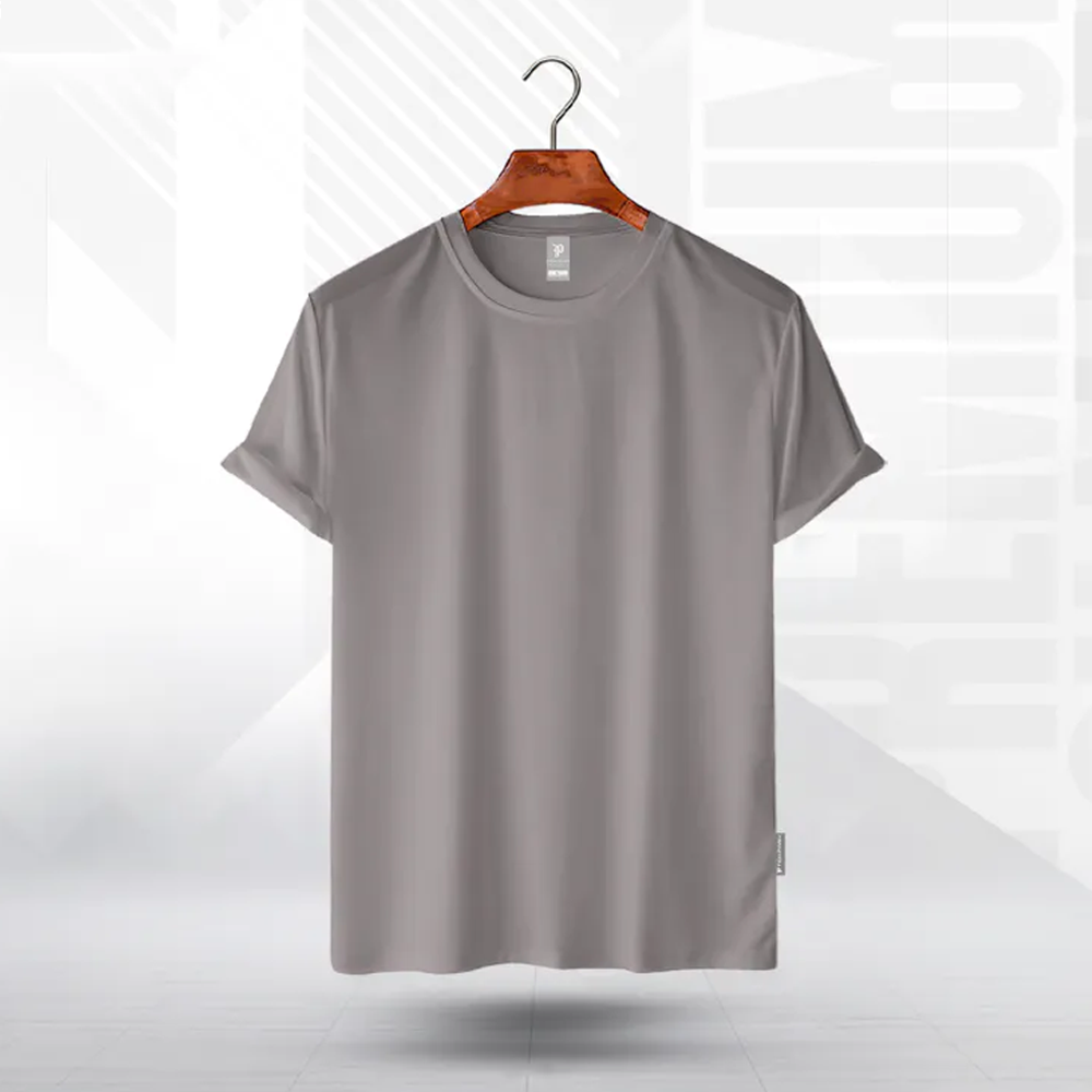 Texpark Combed Cotton Half Sleeve T-Shirt For Men - Gray - TS-108 