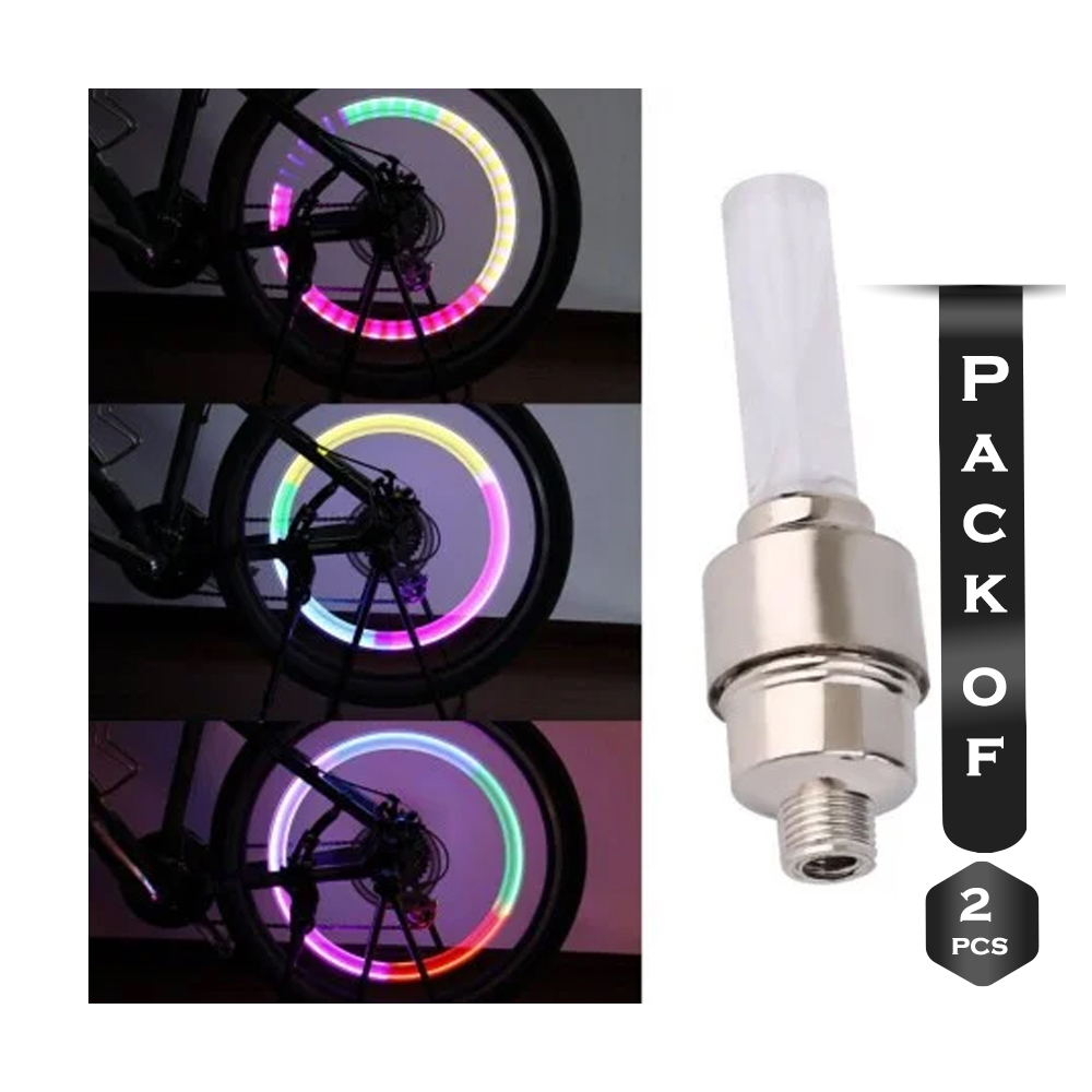 Pack Of 2 Pcs RGB Colour LED Car Motorcycle Bicycle Wheel Tire Spoke Lamp