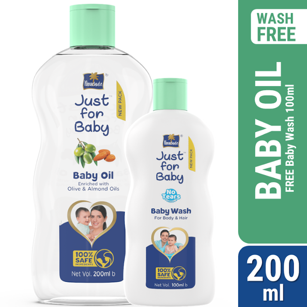 Parachute Just For Baby Oil - 200ml With Baby Wash - 100ml Free - EMB111