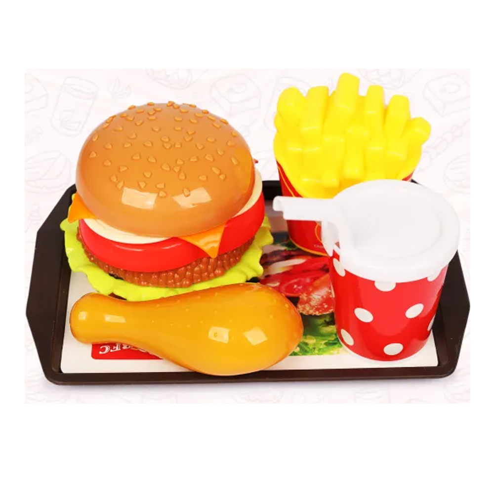 Fast Food Burger Dinner Toy Set For Kids - Multicolor