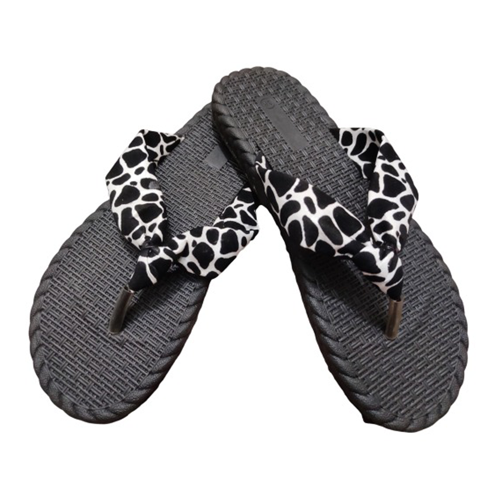 Artificial Leather Eva Flip Flop Sandal for Women - Black and White