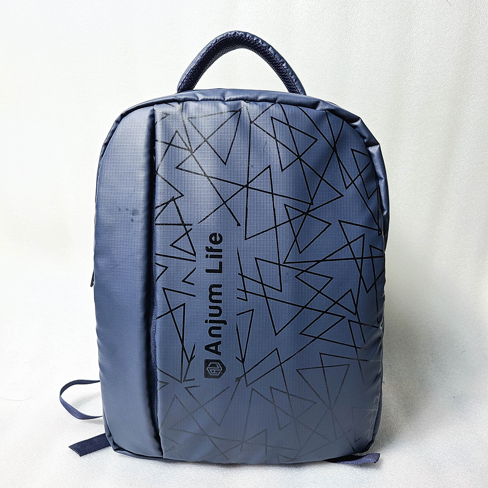 Polyester Waterproof Travel Backpack with Laptop Bag - Navy Blue - AL1011