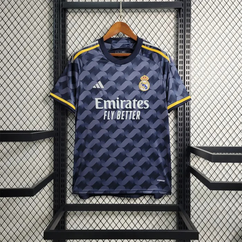 Real Madrid Mesh Cotton Half Sleeve Fan Version Away Jersey 2023-24 Season