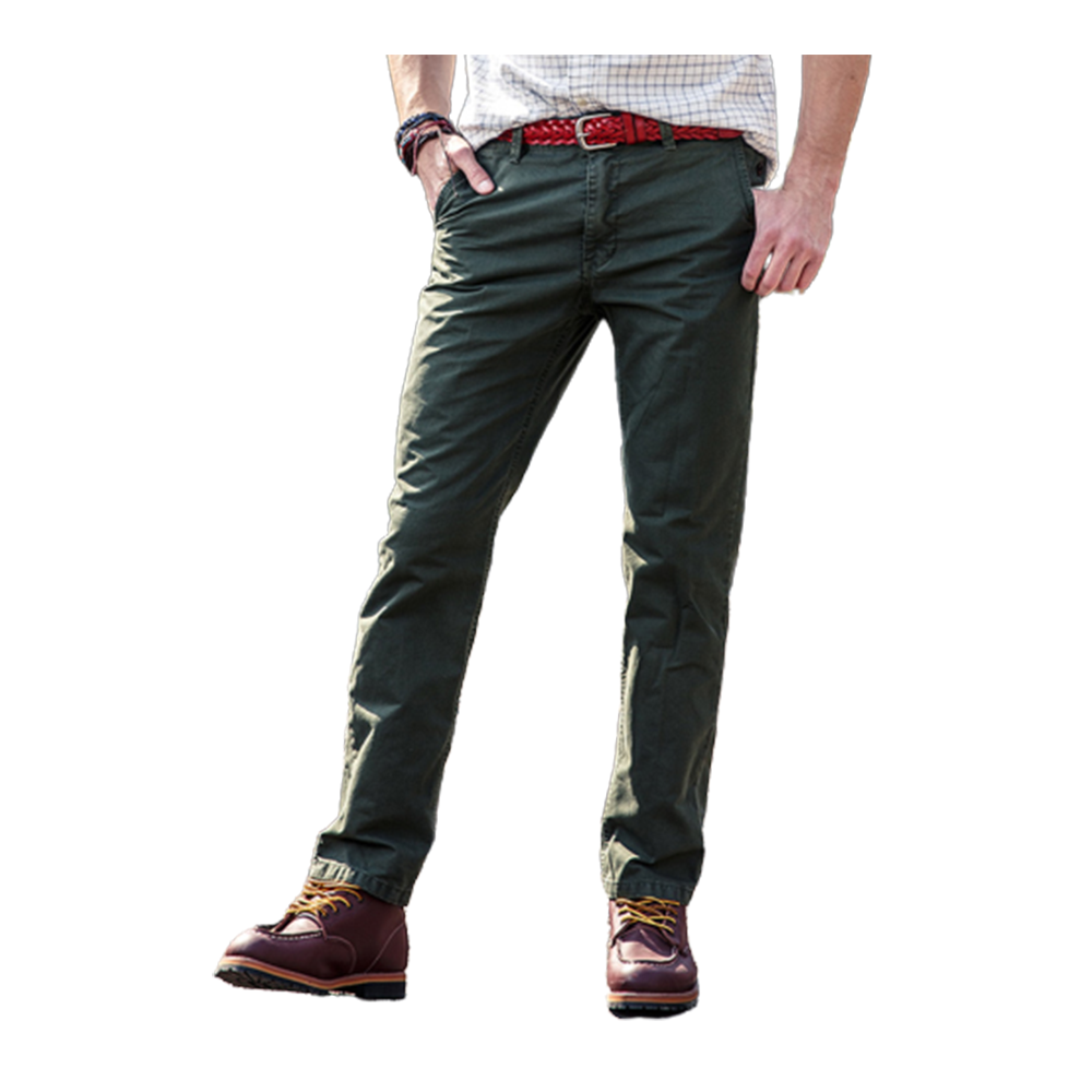 Cotton Chinos Gabardine Pant For Men - Olive - NZ-3208