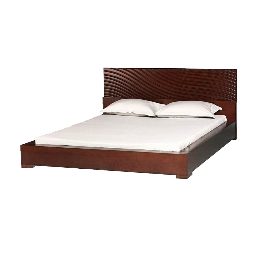 Twin Mart Malaysian Processed Wood Double Size Bed - 5'x7' Feet