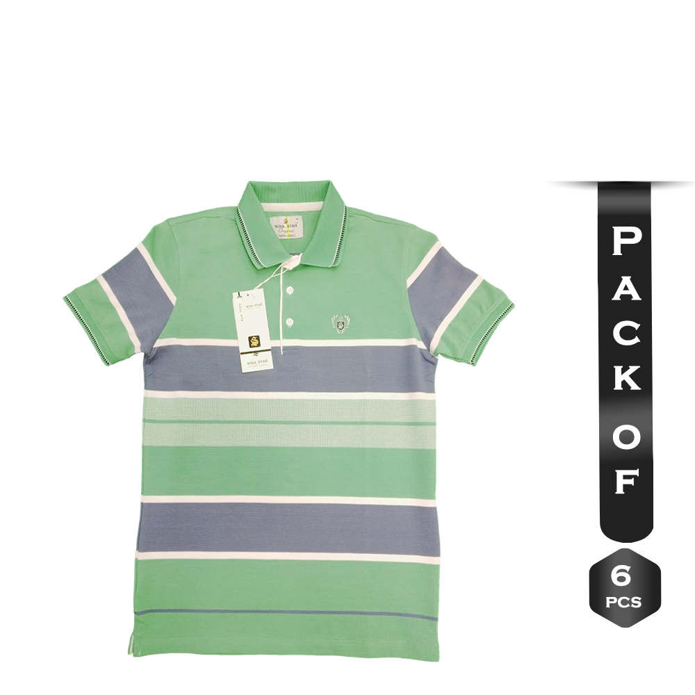 Pack Of 6 Pcs Cotton Polo For Men - Multicolor