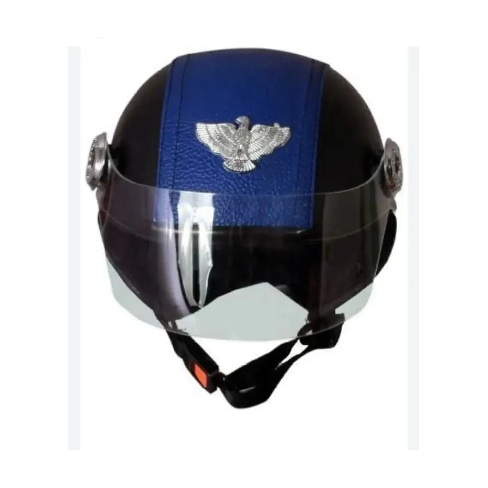 Half Face Cap Helmet Men And Women - M Size - Black and Blue