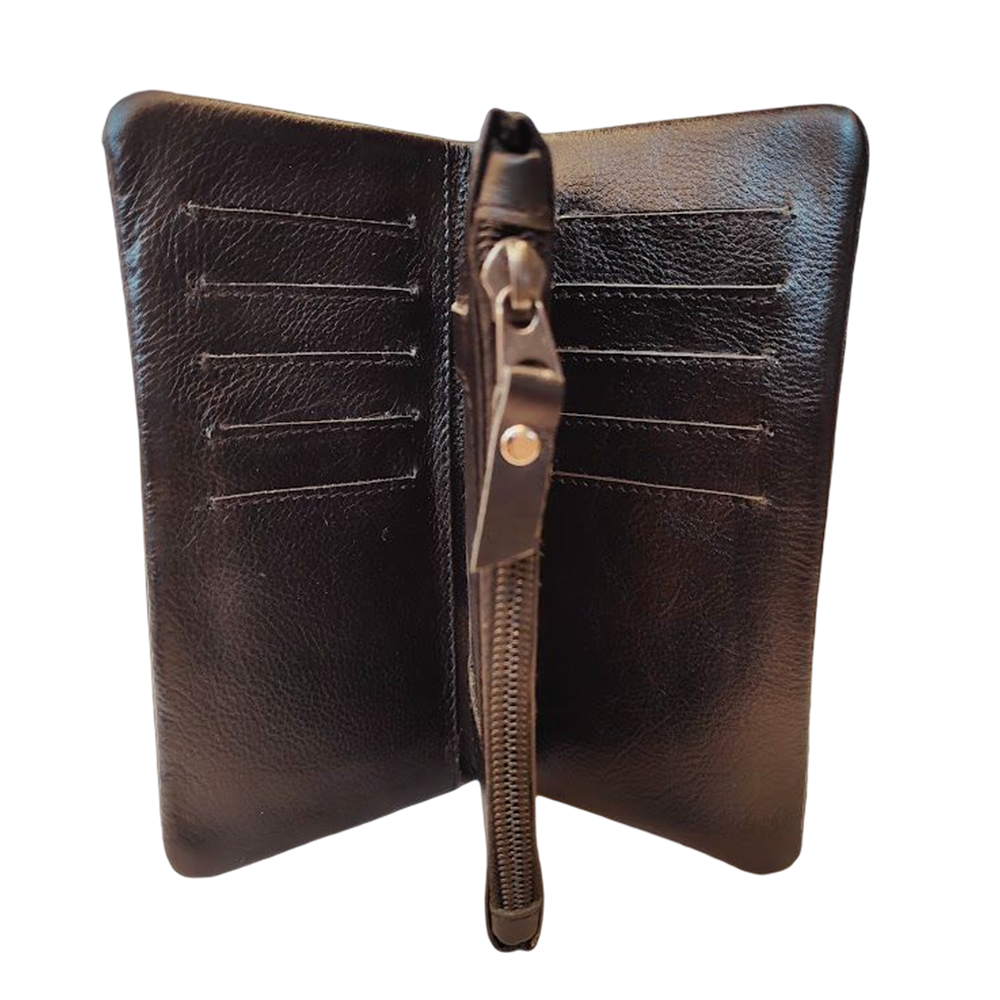 Reno Leather Mobile Wallet For Men - Black - 204