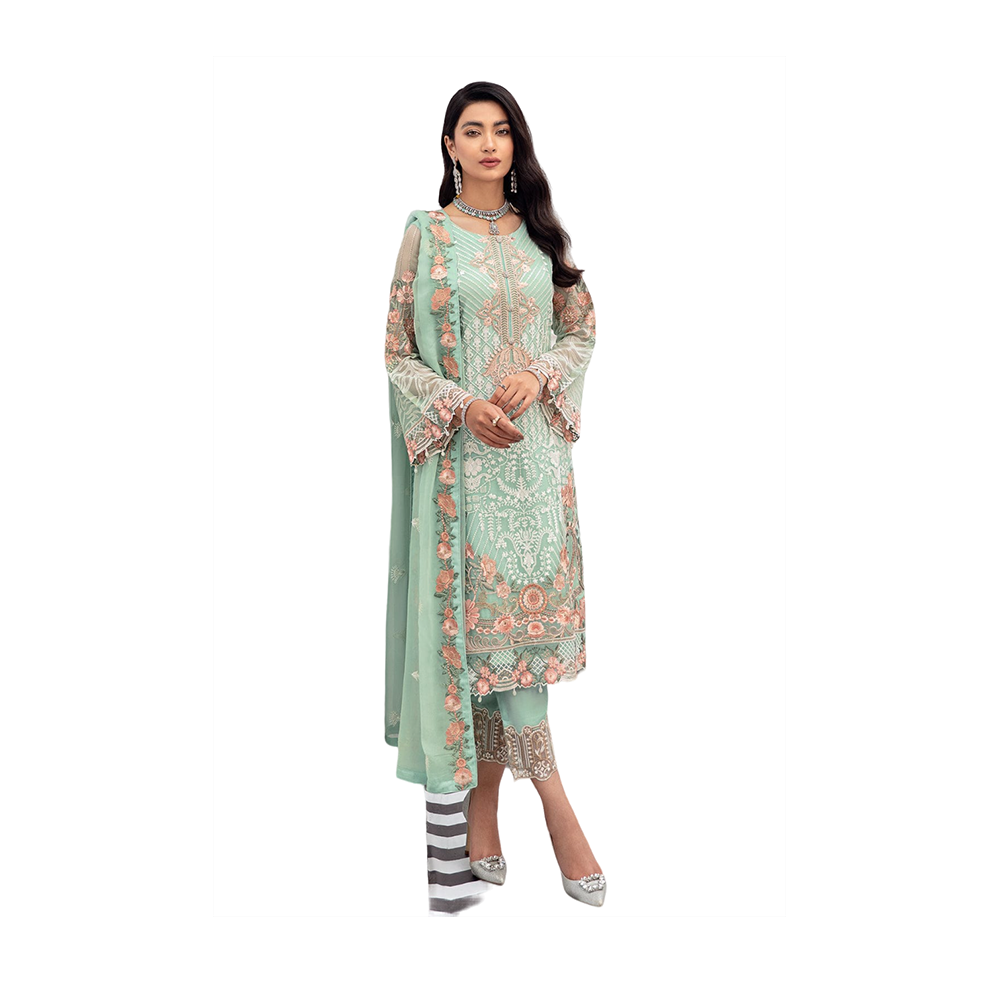 Pakistani Designed Gorgeous Party Wear - SK -290 - Mint