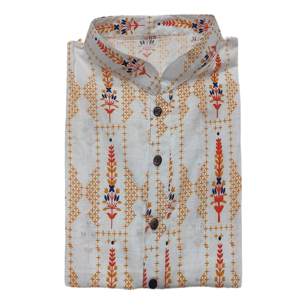 Cotton Panjabi For Men - Multicolor - zm-p3