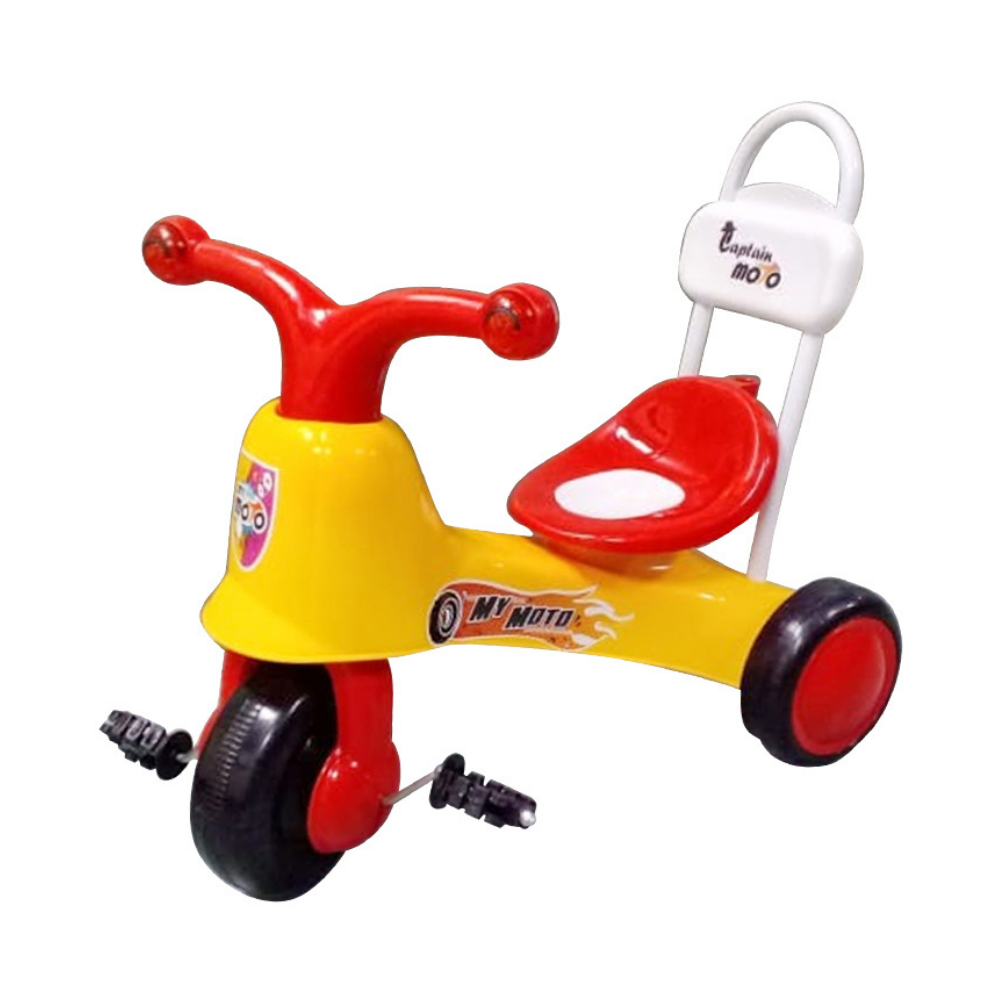 Tricycle Moto Bike for Kids - Red and Yellow