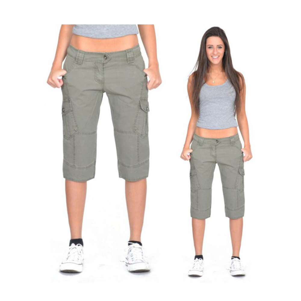 Laksba Semi Stretch Cotton Short Pant For Women Olive 2178