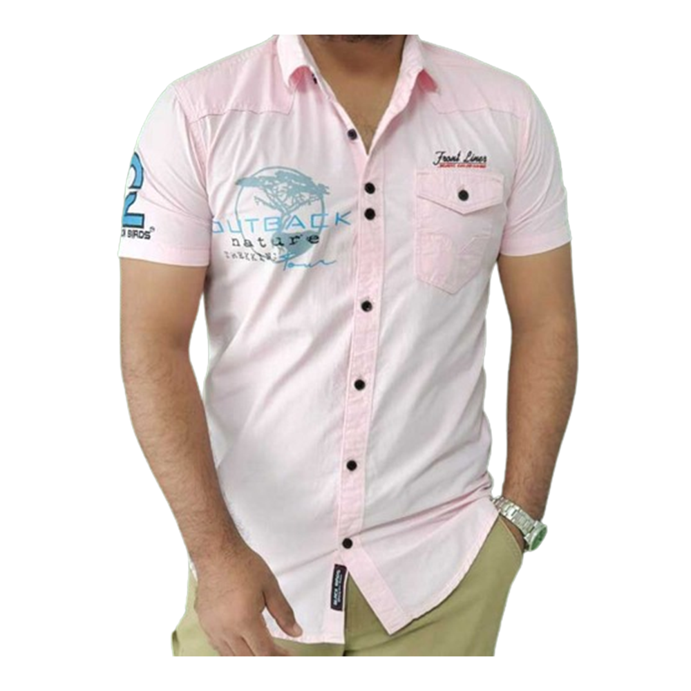 light pink half sleeve shirt