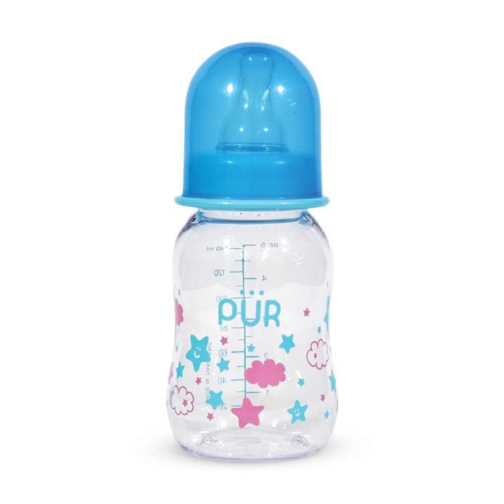 Pur Plastic Feeding Bottle - 140ml - Blue - 1906