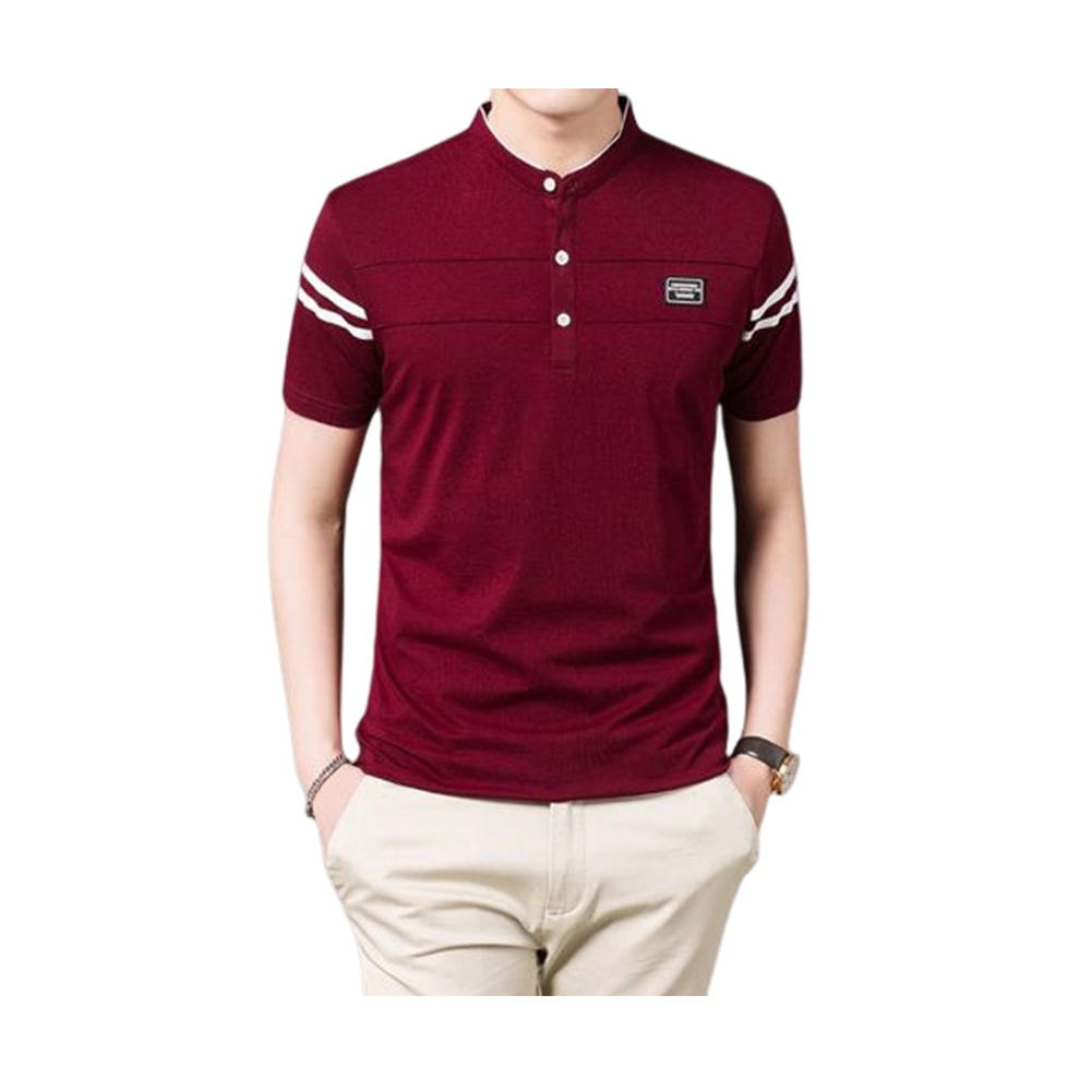 PK Cotton Half Sleeve Polo Shirt For Men - Maroon - PT-49