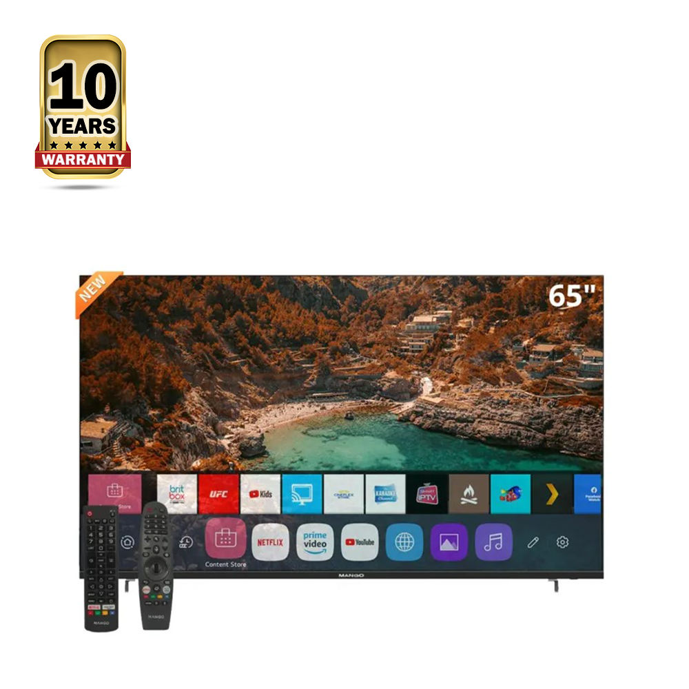 MANGO MG65FW1 Borderless 4K Ultra HD Smart LED Television - 65 Inch - Black