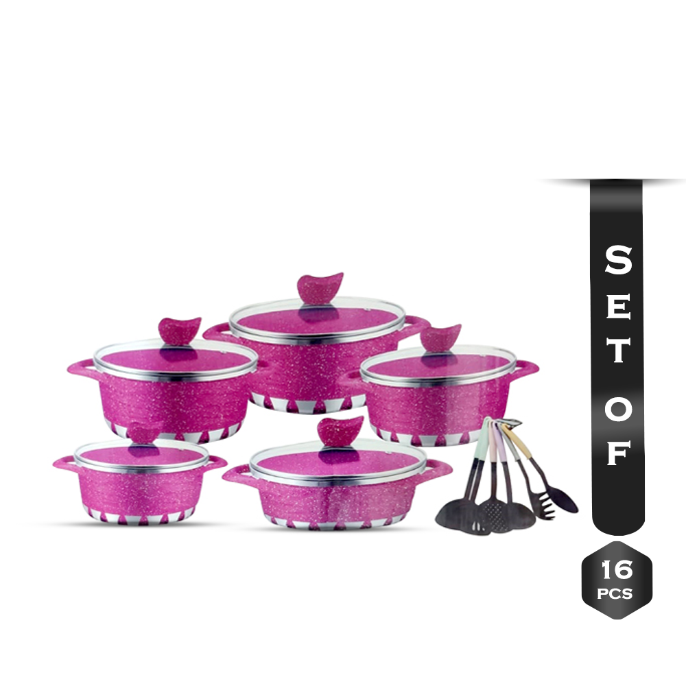 Set of 16 Pcs Unique Marble Cookware 