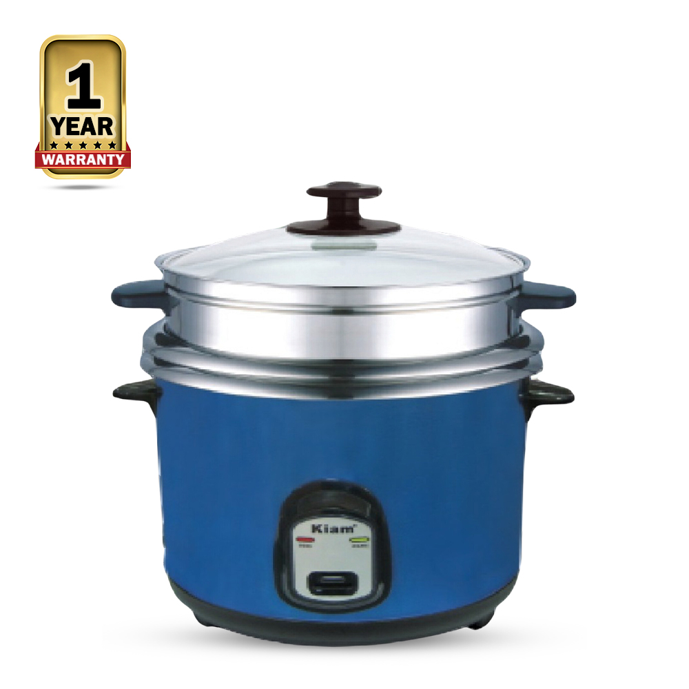 Kiam SJBS Stainless Steel Double Pot Rice Cooker - 2.8 Liter - Blue