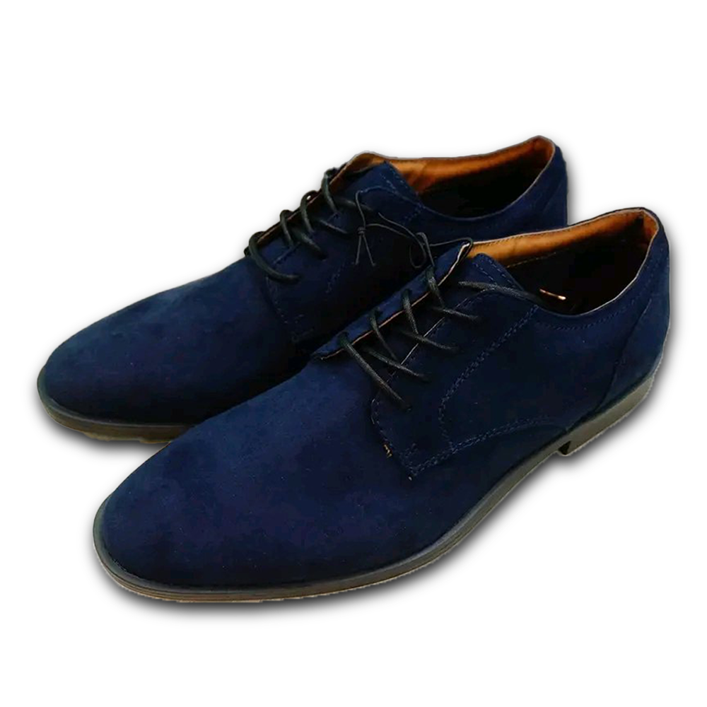 Suede Leather Formal Shoes for Men Navy Blue