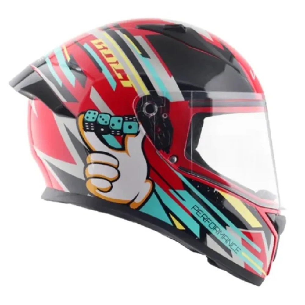 Vega Bolt Full Face Bike Helmet - Red