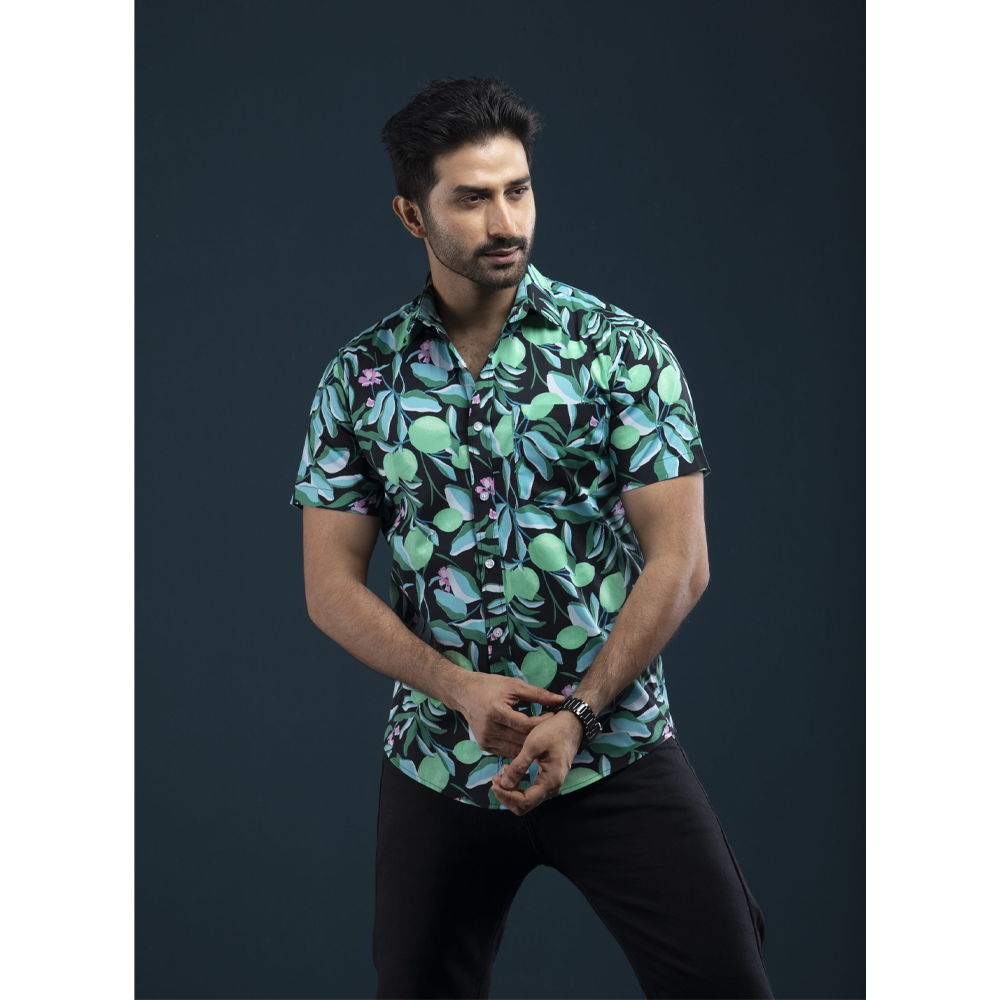 Fiona Linen Hawai Half Shirt for Men HW-017