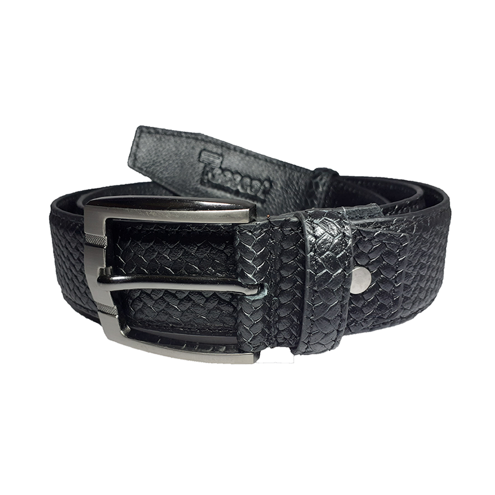 Leather Belt For Men - Black - T-SS0923-BLT-FBLK0301-2