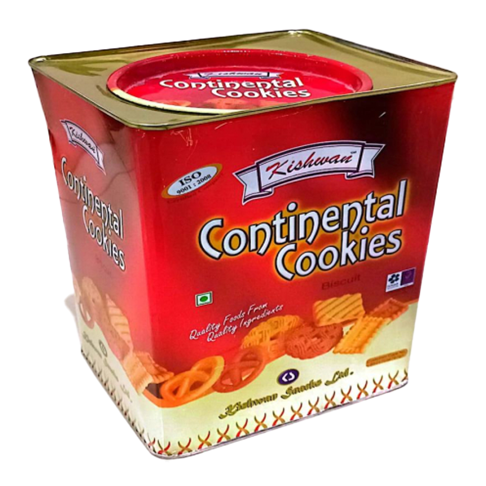 Kishwan Continental Cookies Biscuit Tin - 900gm