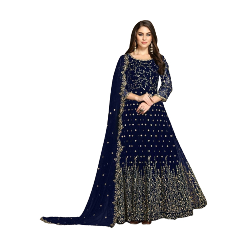 Georgette Embroidery Gown For Women - Multicolor - 3G-17