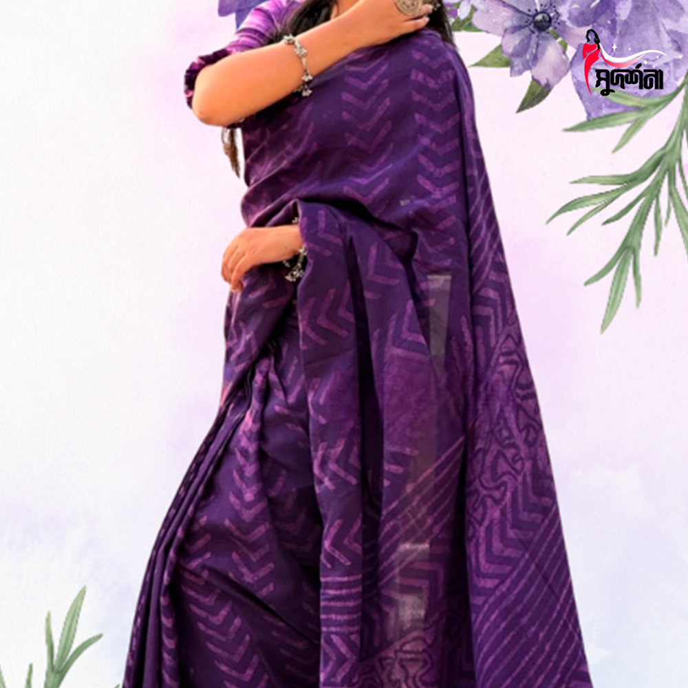 Vegetable Silk Batik Saree - 002
