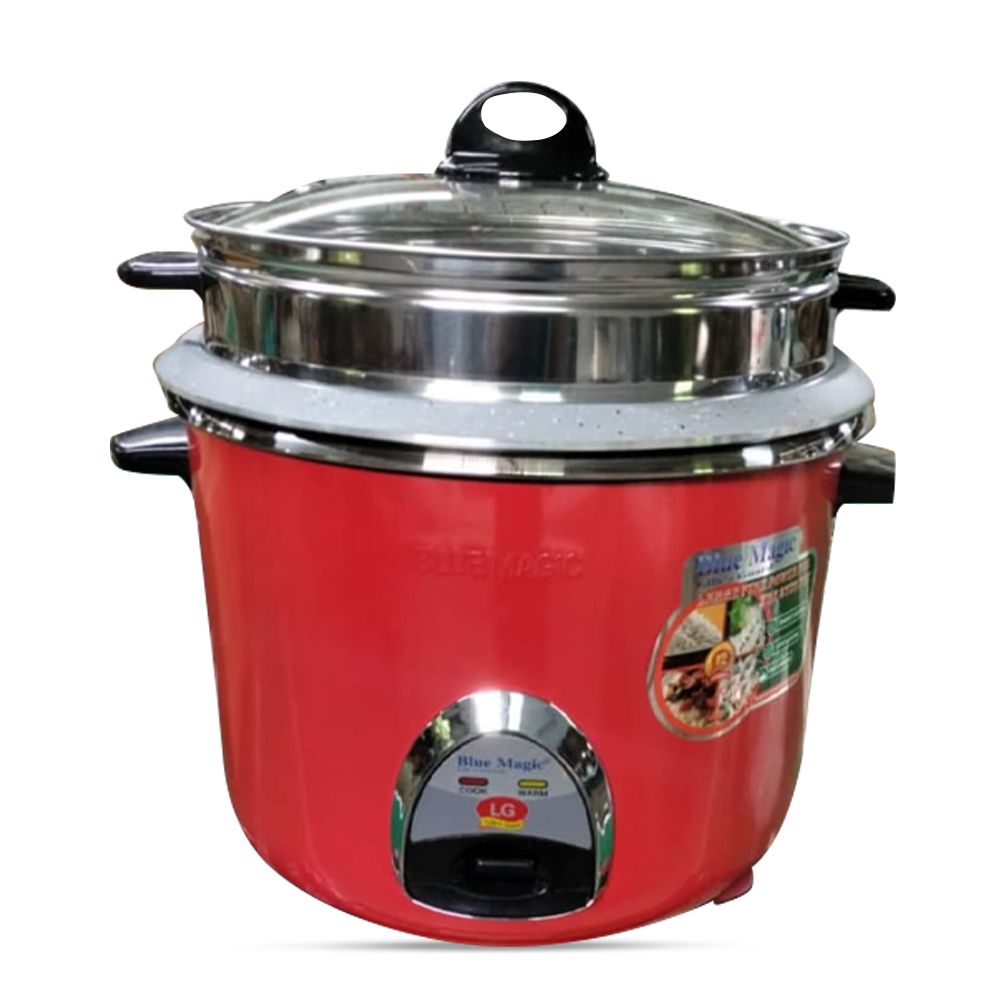 LG Double Pot Non Stick Rice Cooker With Glass Lid - 1000W - 3.2L - Red