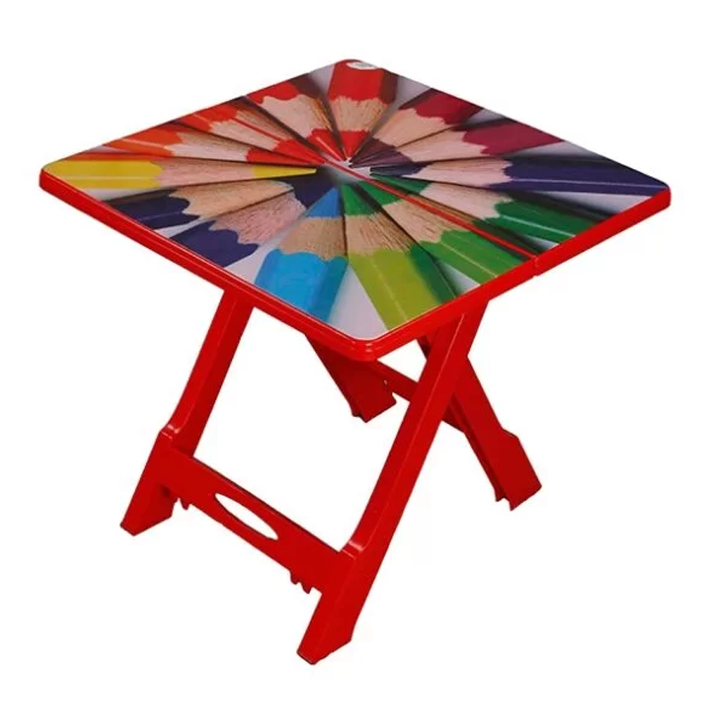 RFL Pencil Printed Folding Table For Baby - Red