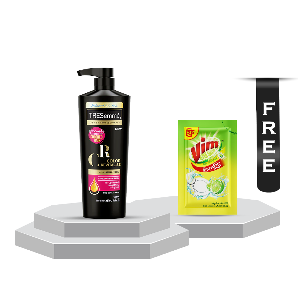 Tresemme Color Revitalise Shampoo - 580ml With Vim Liquid Dish Washer - 5ml Free