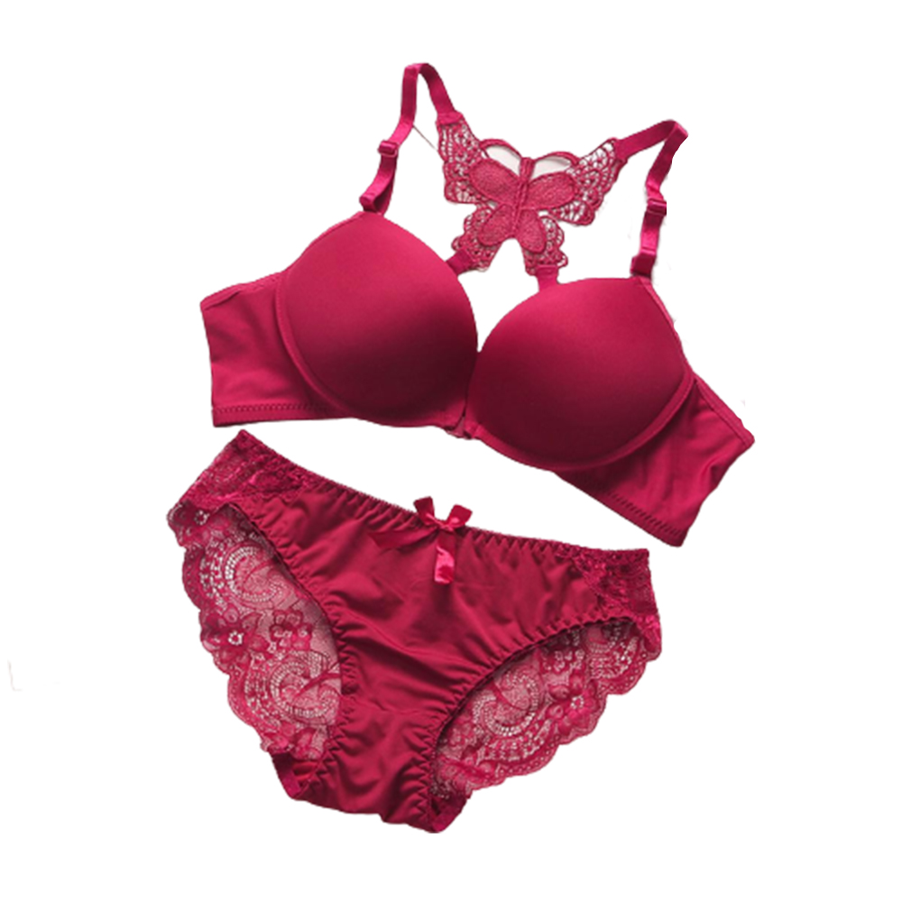 Women's Cotton Bra And Panty Set (material: Cotton (color: Maroon)